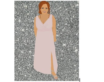 potrait digital art - 1 person and pets