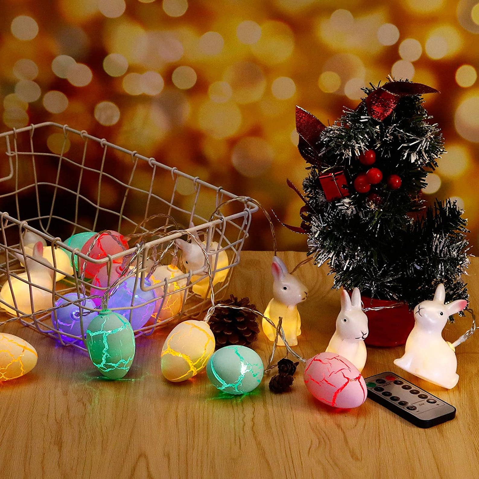 2 Pack Easter Lights 20 LED Easter Eggs & 20 LED Easter Bunny Etsy