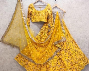 yellow lehenga choli designs