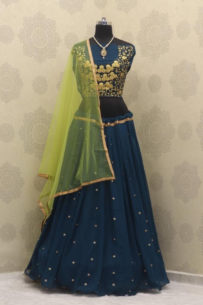 Blue Green Lehenga Choli Indian Pakistan Wedding Bridesmaids | Etsy