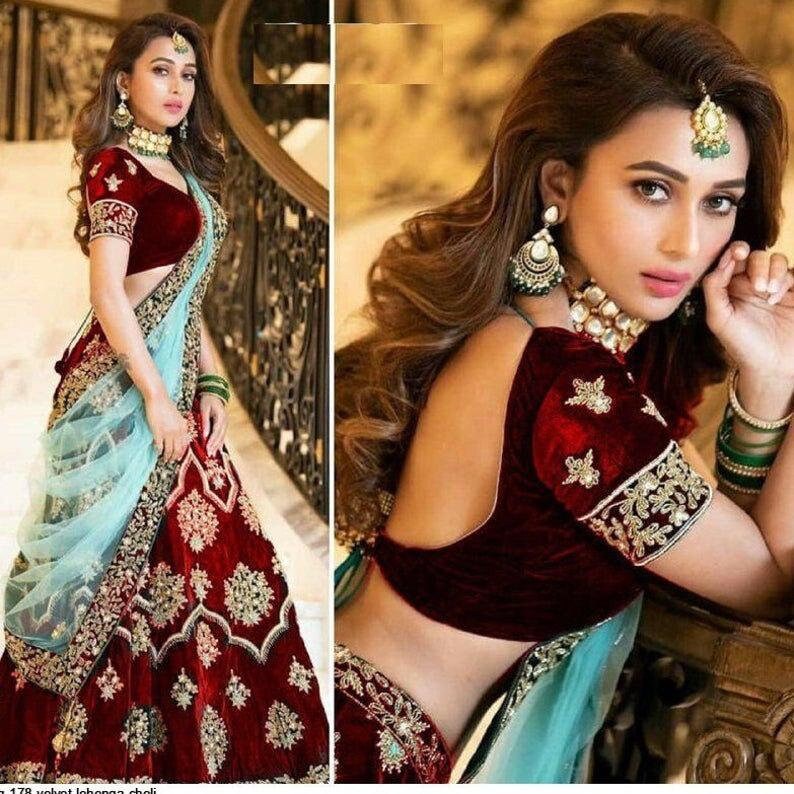 Priyanka Pink Net Sari Saree Wedding Party Wear Lehenga Choli Indian Bollywood Priyanka Pink Net Sari Saree Wedding Party Wear Lehenga Choli Indian Bollywood