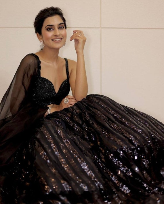 Sabyasachi cheap black lehenga
