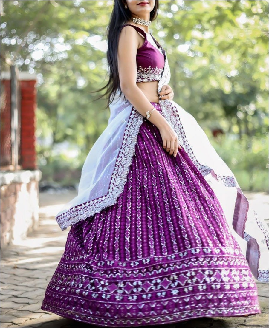 Purple chaniya hotsell choli