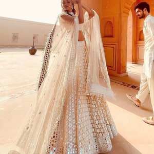 white Sabyasachi Designer Lehenga Choli with sequence work  Wedding lehenga choli party wear lehenga choli Indian Women,lengha,dresses