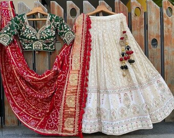 Indiase ontwerper Lehenga Choli met borduurwerk Bruiloft lehenga choli partij dragen Lahengas choli Indiase vrouwen, bruidsmeisjes trouwjurken