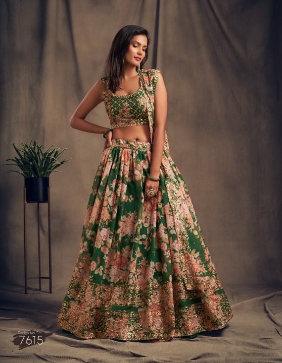 Designer Lehenga Choli for Women Bollywood Stylish Ghagra Choli Green Party  Wear Haldi Lengha Choli Wedding Wear Bridal Lahanga Choli -  Canada