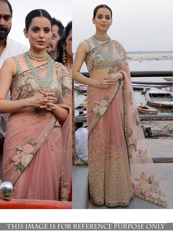 Kangana Designer Saree Bollywood Net Saree Sabyasachi Inspired - Etsy UK