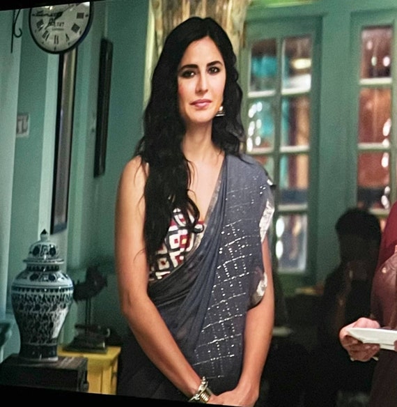Katrina Kaif Gray Color Saree With Unstitched Blousedesigner photo