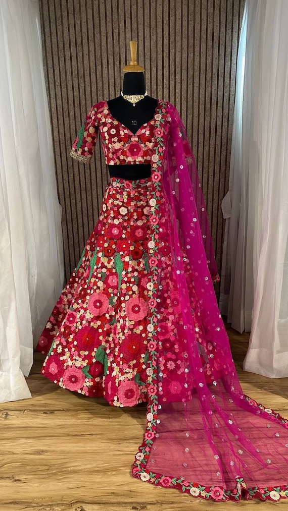 Pink Sabyasachi Designer Lehenga Choli With High Quality Embroidery Work  Wedding Lehenga Choli Party Wear Lehenga Choli Indian Women,lengha 