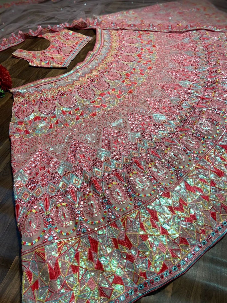 Sabyasachi Designer Lehenga Choli with dori & embroidery work Wedding lehenga choli party wear lehenga choli Indian Women,lengha skirts,dres image 7