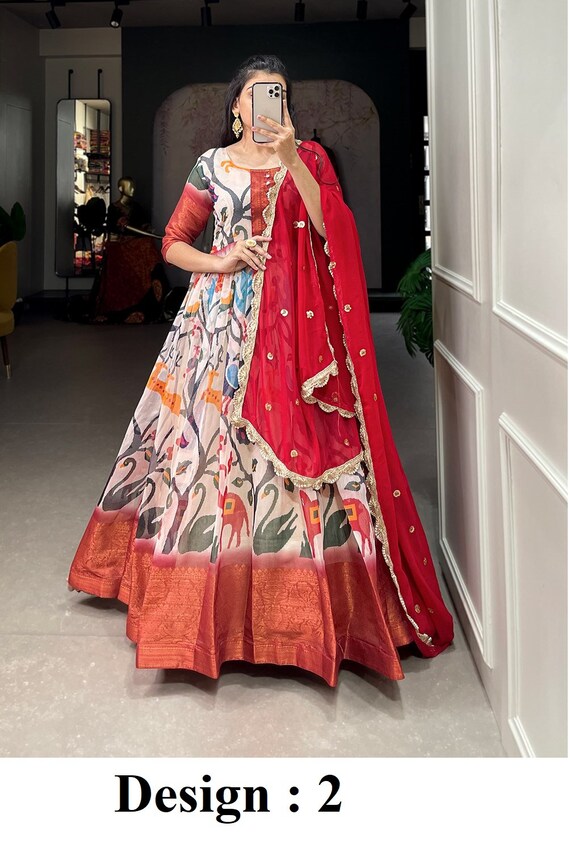Orange Chanderi Gown Design by Ikshita Choudhary at Pernia's Pop Up Shop  2024