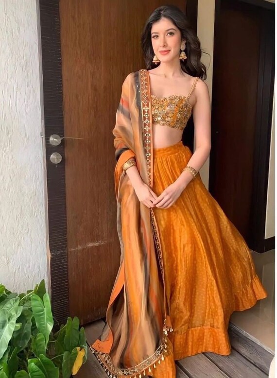 Indian Designer Lehenga Choli With High 
