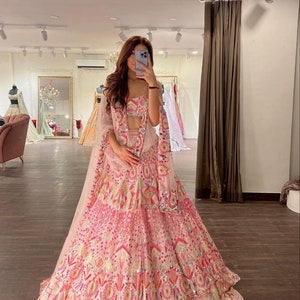 Sabyasachi Designer Lehenga Choli with dori & embroidery work Wedding lehenga choli party wear lehenga choli Indian Women,lengha skirts,dres image 3