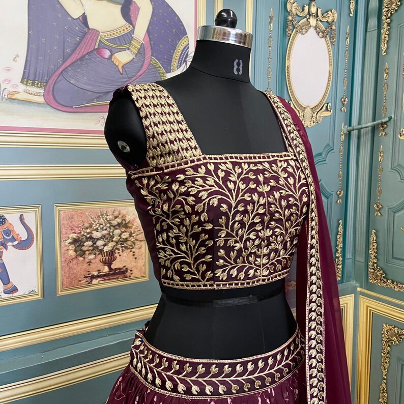 Purple Indian Designer Lehenga Choli with embroidery work Wedding lehenga choli party wear lehenga choli Indian Women,chaniya choli,lengha