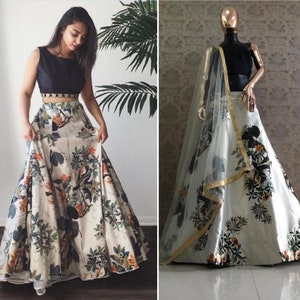 Designer lehenga choli for women party wear Bollywood lengha sari,Indian wedding wear printed custom stitched lehenga with dupatta,dresses