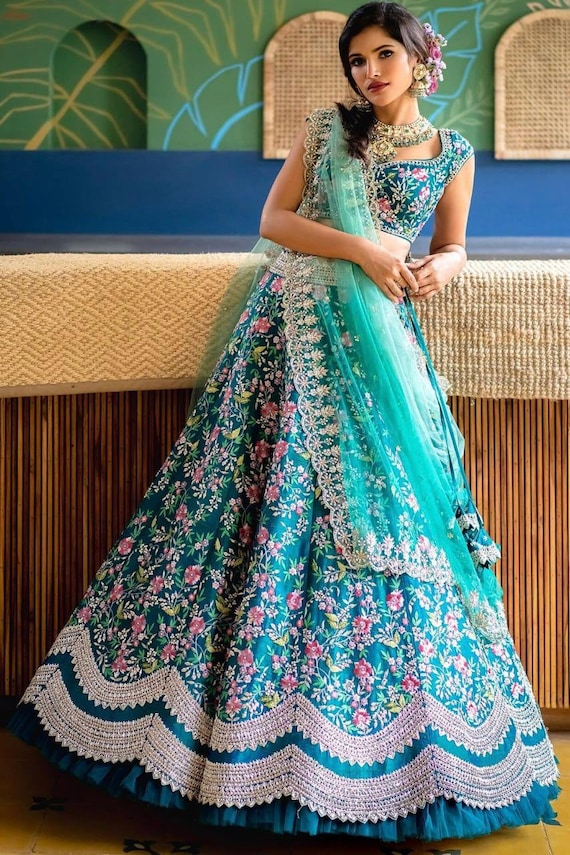 BRIDAL DESIGNER BOLLYWOOD WEDDING INDIAN WOMEN LENGHA PARTY WEAR LEHENGA  CHOLI