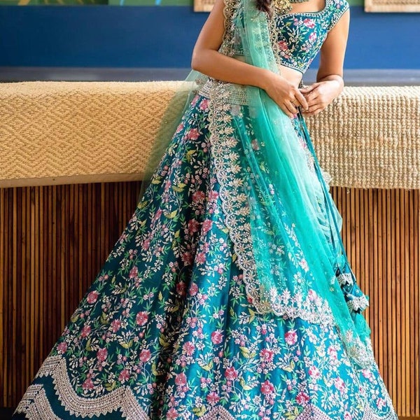 Designer lehenga choli for women party wear Bollywood lengha sari,Indian wedding wear Embrodiery custom stitched lehenga with dupatta,dress