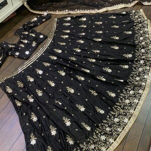 Indian Designer Black Lehenga Choli With Embroidery Work - Etsy