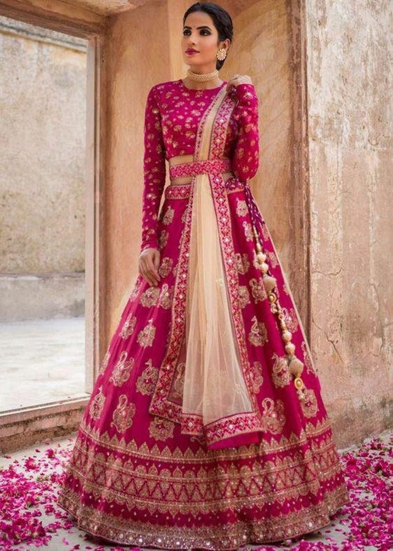 Designer Pink Lehenga Choli For Women Party Wear Bollywood Etsy
