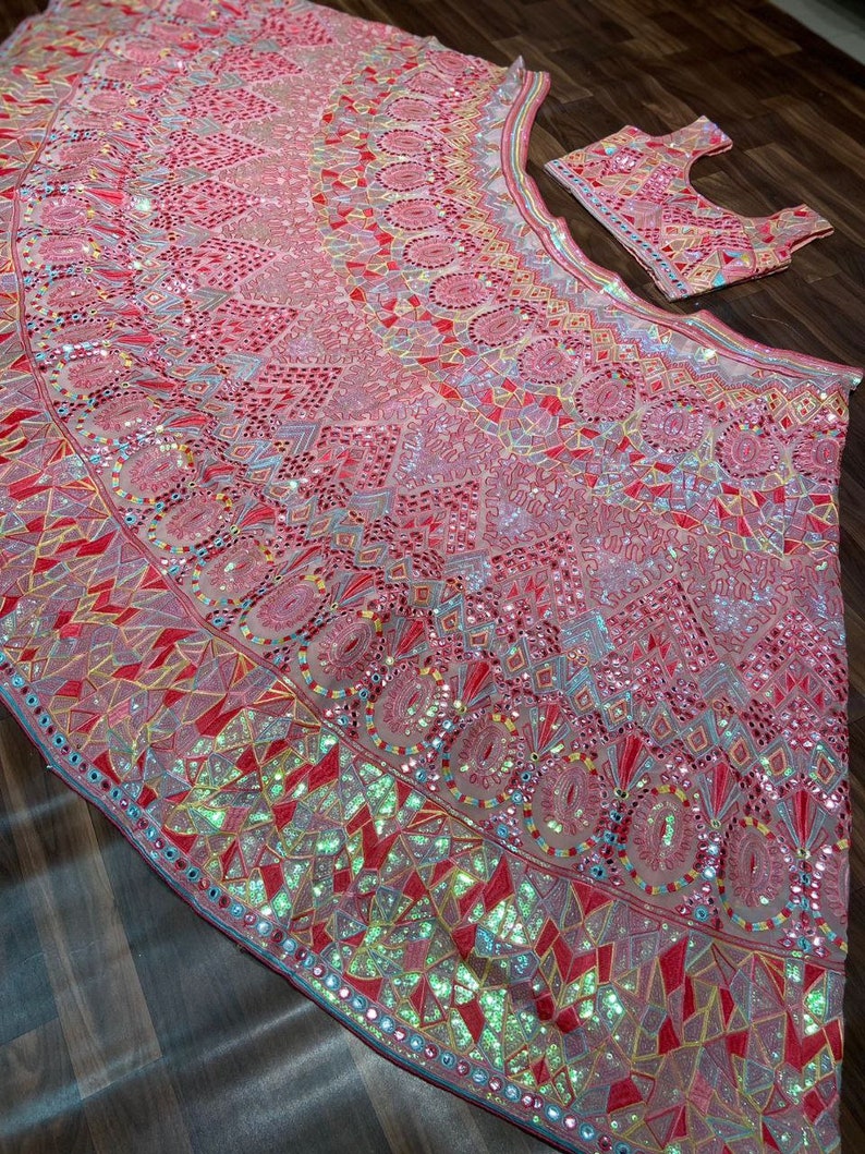 Sabyasachi Designer Lehenga Choli with dori & embroidery work Wedding lehenga choli party wear lehenga choli Indian Women,lengha skirts,dres image 6