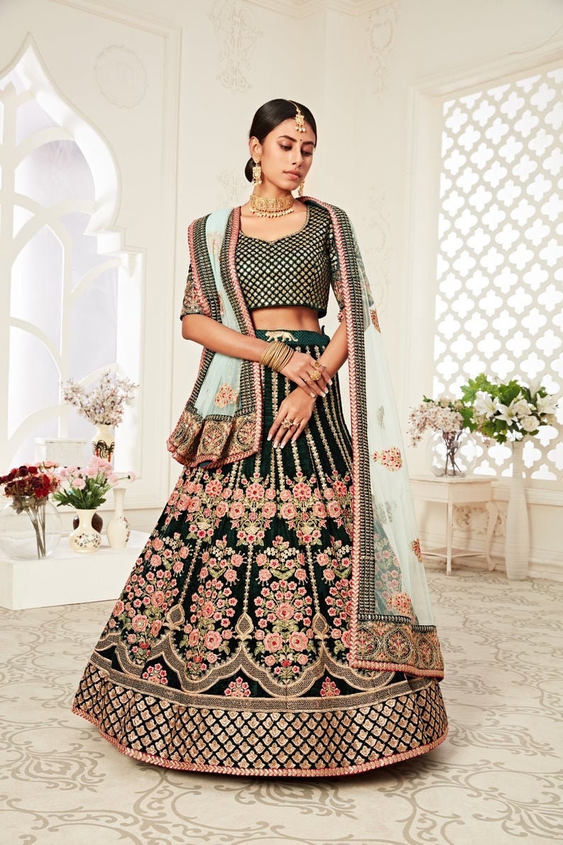 Bridal Velvet Lehenga Choli 