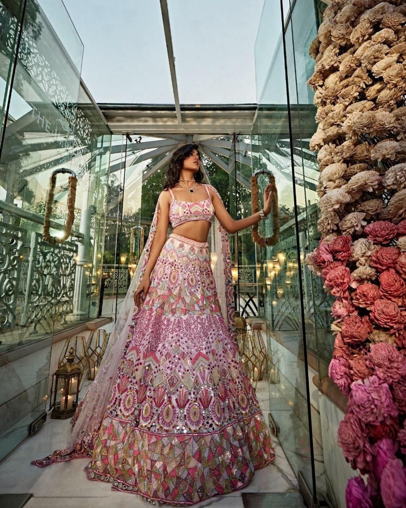 Sabyasachi Designer Lehenga Choli with dori & embroidery work Wedding lehenga choli party wear lehenga choli Indian Women,lengha skirts,dres image 1