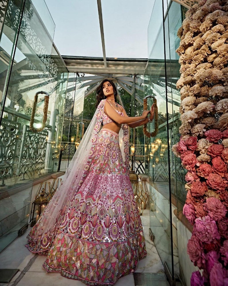 Sabyasachi Designer Lehenga Choli with dori & embroidery work Wedding lehenga choli party wear lehenga choli Indian Women,lengha skirts,dres image 4