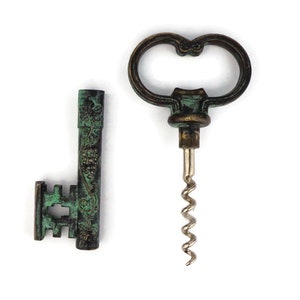 Antique Corkscrew Bottle Opener, Vintage Bottle Opener and Corkscrew Set
