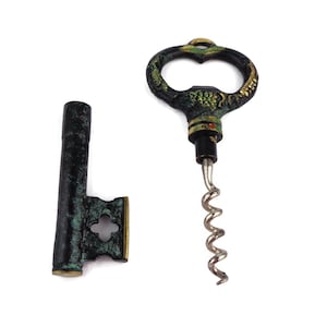 Antique Corkscrew Bottle Opener, Vintage Bottle Opener and Corkscrew Set