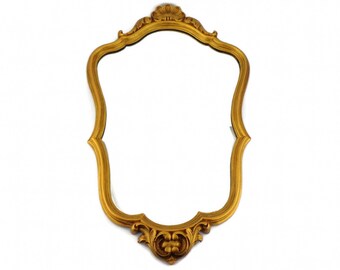 Antique Wall Mirror, Victorian Gold Mirror, Wall Hanging Wooden Mirror
