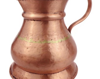 French Copper Jug, Antique Hand Hammered Copper Pitcher, Copper Watering Jug 8 Liters