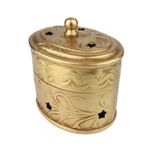 Antique Incense Holder, Incense Burner Box, Brass Box Wax Burner