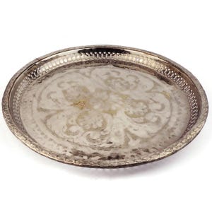 Antique Large Tray, Moroccan Tray, Handmade Tray Morocco, Engraved Moroccan Tray