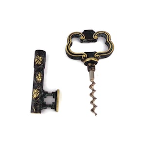 Antique Corkscrew Bottle Opener, Vintage Bottle Opener and Corkscrew Set