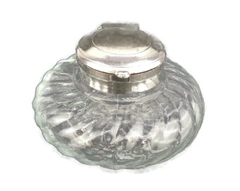 Antique Glass Inkwell, Franch Glass Inkwell