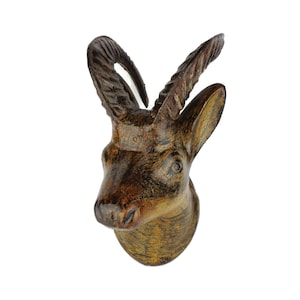 Antique Deer Head Statue, Handmade Deer Head Sculpture, Handpainted Wall Deer Head Sculpture