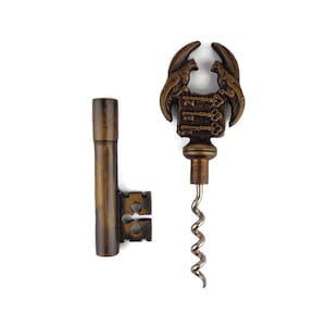 Antique Corkscrew Bottle Opener, Vintage Bottle Opener and Corkscrew Set