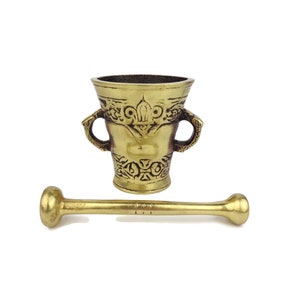 Antike Bronze Mörser mit Stößel, Apotheker Mörser mit Stößel