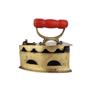 Antique French Brass Iron, French Brass Clothes Iron Circa 1930&#39;s
