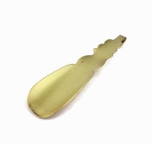Antieke koperen schoenlepel, vintage koperen schoenlepel