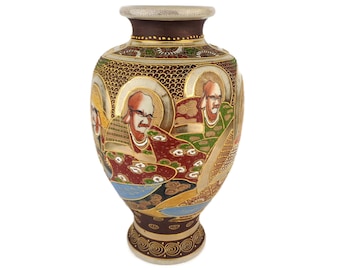 ヴィンテージの薩摩焼花瓶 – 金彩の手描き東洋陶器 - Etsy 日本