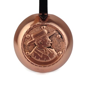 French Copper Mold Pan, Vintage Copper Pan With Iron Handle France, Antique Copper Cooking Pan