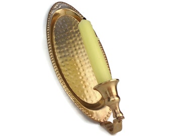 Antique Wall Candle Holder, Vintage Wall Candlestick, Brass Candle Sconce