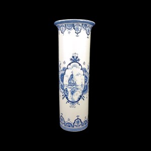 Hand Painted Ceramic Vase, Large Ceramic Vase, Vintage Ceramic Vase