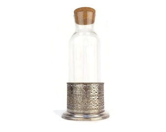 Silver Plated Wine Bottle Holder With Bottle, Antique Wine Bottle Stand