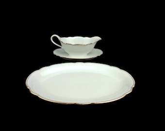 Bavarian Porcelain Platter and Saucer Set