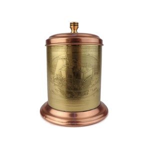 Vintage Tea Storage Box, Brass Copper Tea Box, Tea Time the Best Time Tea Storage Box
