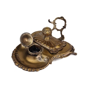 Antique Inkwell With Stamp, Circa 1920's