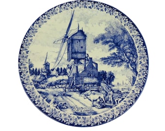 Delfts Chemkefa Wall Plate, Chemkefa Delft Ceramic Wall Hanging Plate, Delft Blauw De Zomer Wall Plate