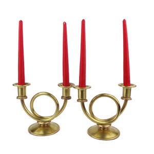 Antique Brass Candle Holder Set, Pair Brass Candlesticks Cegedur